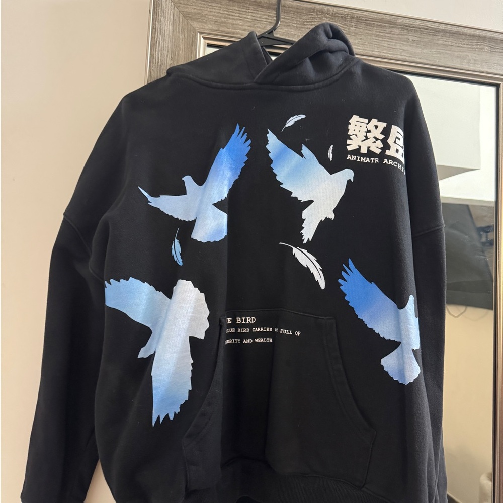 ANIMATR ARCHIVES Black and Blue Graphic Hoodie